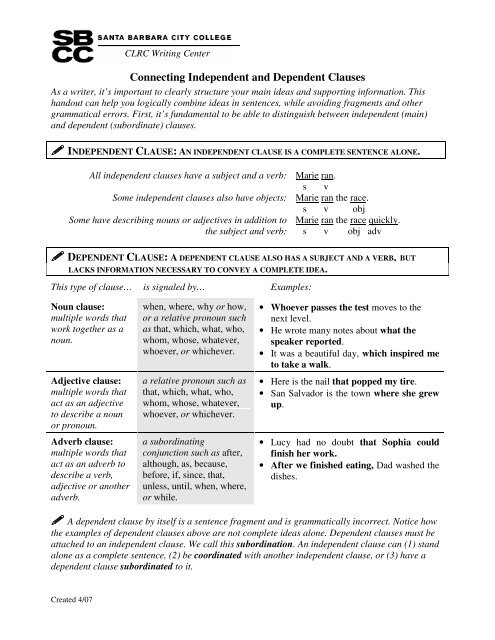 Dependent clause