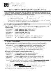 Grammar Workshop: Sample Sentences