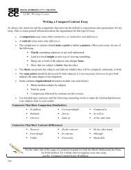 Writing a Compare/Contrast Essay