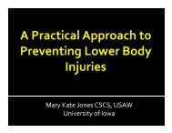 Mary Kate Jones CSCS, USAW University of Iowa - sbc