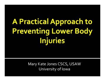 Mary Kate Jones CSCS, USAW University of Iowa - sbc