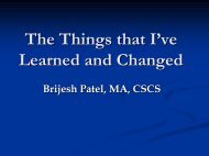 The Things that I've Learned and Changed - sbc