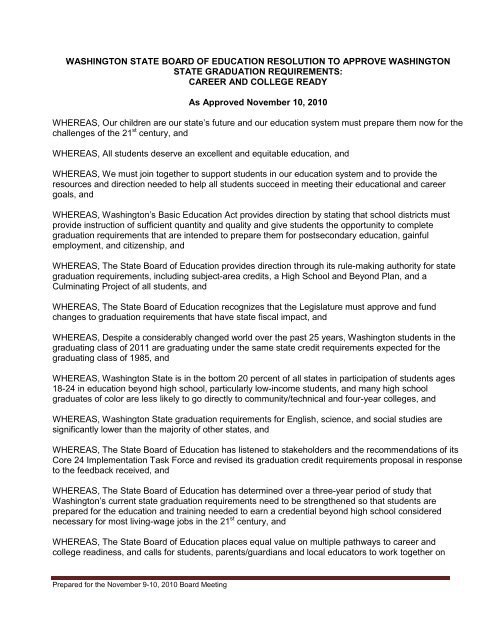 resolution - Washington State Board of Education