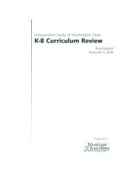 Independent Study of Washington State K-8 Curriculum Review