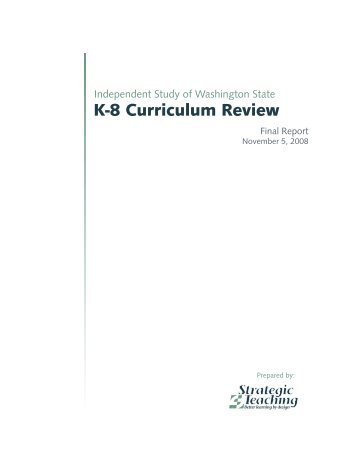 Independent Study of Washington State K-8 Curriculum Review