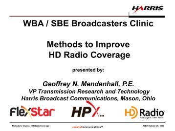 Methods to Improve HD Radio Coverage - SBE Chapter 24