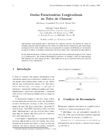 Ondas EstacionÃƒÂ¡rias Longitudinais no Tubo de Chamas