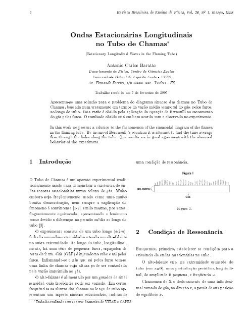 Ondas EstacionÃƒÂ¡rias Longitudinais no Tubo de Chamas
