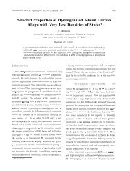 Selscted Properties of Hydrogenated Silicon Carbon Alloys with ...
