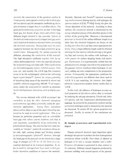 Selscted Properties of Hydrogenated Silicon Carbon Alloys with ...