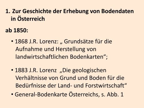 Fortsetzung: Geschichte der Erhebung von Bodendaten in ÃƒÂ–sterreich