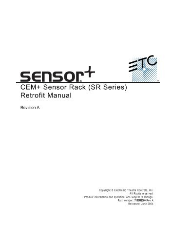 CEM+ Sensor Rack (SR Series) Retrofit Manual - WPI