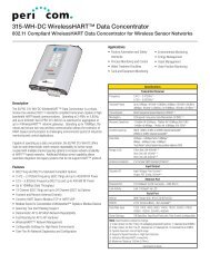 315-WH-DC WirelessHARTâ„¢ Data Concentrator - Pericom AG