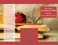 Teaching the Bible - Society of Biblical Literature