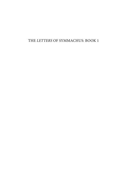 the letters of symmachus: book 1 - Society of Biblical Literature