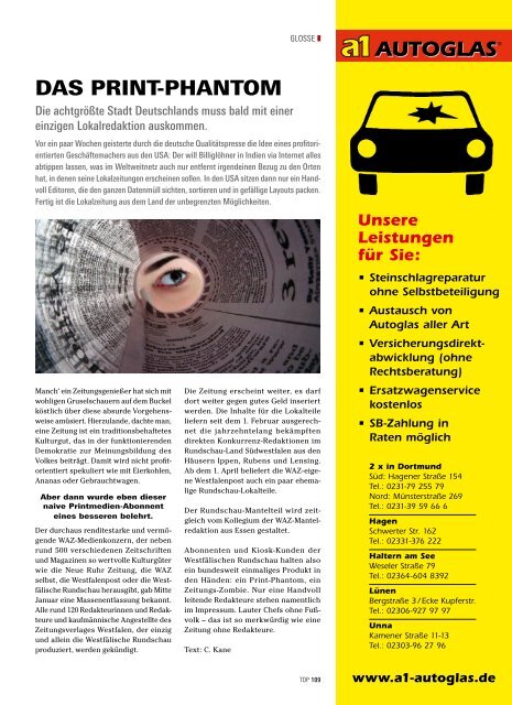 2013-01 | Frühjahr: TOP Magazin Dortmund