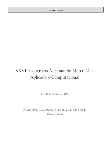 XXVII Congresso Nacional de MatemÃƒÂ¡tica Aplicada e ... - sbmac