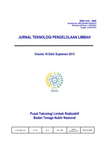 JURNAL TEKNOLOGI PENGELOLAAN LIMBAH