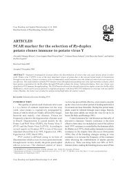 SCAR marker for the selection of Ry-duplex potato clones ... - SBMP