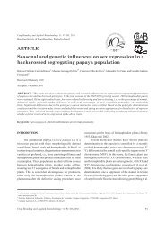 Seasonal and genetic influences on sex expression in a ... - SciELO