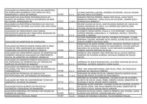 lista de todos os trabalhos aprovados - Sociedade Brasileira para o ...