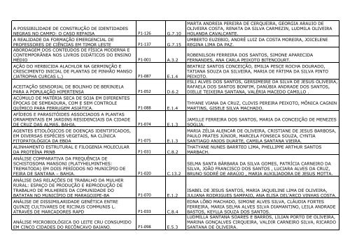 lista de todos os trabalhos aprovados - Sociedade Brasileira para o ...