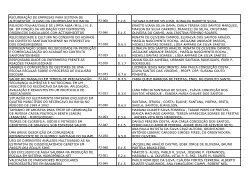 lista de todos os trabalhos aprovados - Sociedade Brasileira para o ...