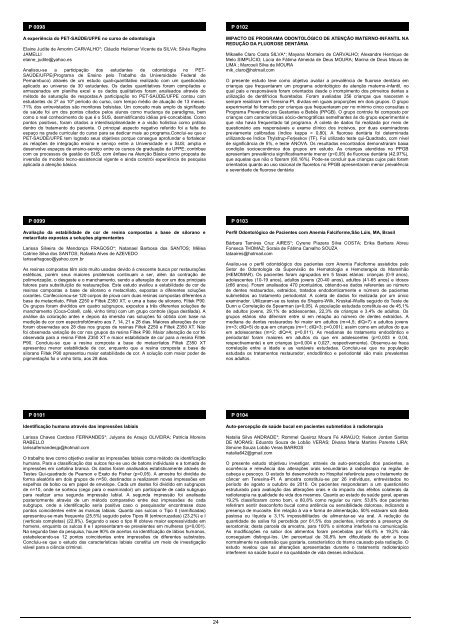 Pesquisa Brasileira em Odontopediatria e ClÃƒÂ­nica Integrada