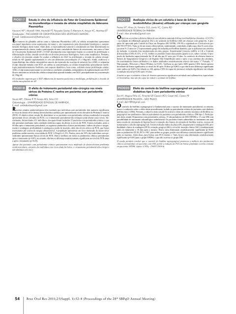 Brazilian Oral Research - Sociedade Brasileira de Pesquisa ...