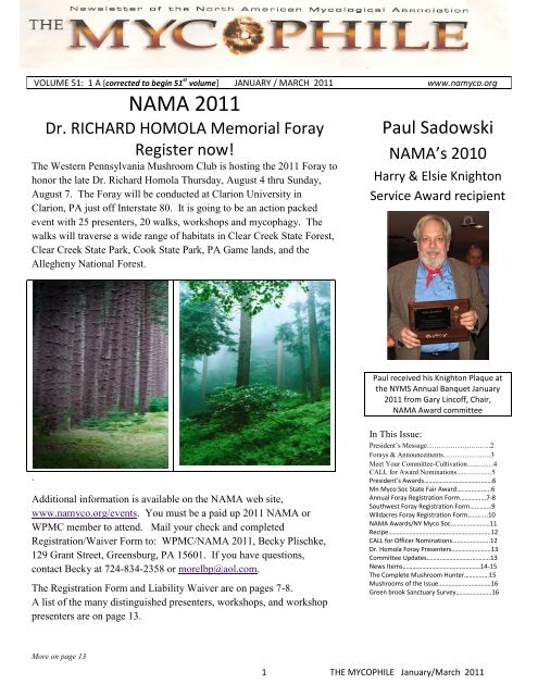 NAMA 2011 - North American Mycological Association