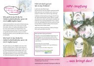 HPV-Impfung - Nationales Netzwerk Frauen und Gesundheit