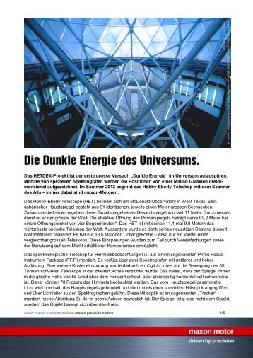 PDF - Die Dunkle Energie des Universums. - Maxon Motor