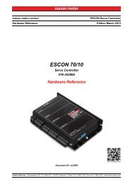 ESCON 70/10 Hardware Reference (englisch ... - Maxon Motor ag