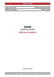 EPOS USB Driver Installation - Maxon Motor