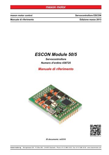 ESCON Module 50/5 Manuale di riferimento - Maxon Motor ag