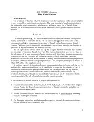 1 BIO 322/122L Laboratory Plant Water Relations I. Water Potential ...