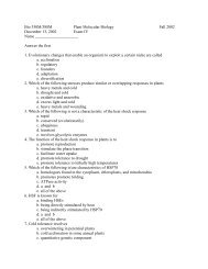 Bio 350M/388M Plant Molecular Biology Fall 2002 December 13 ...