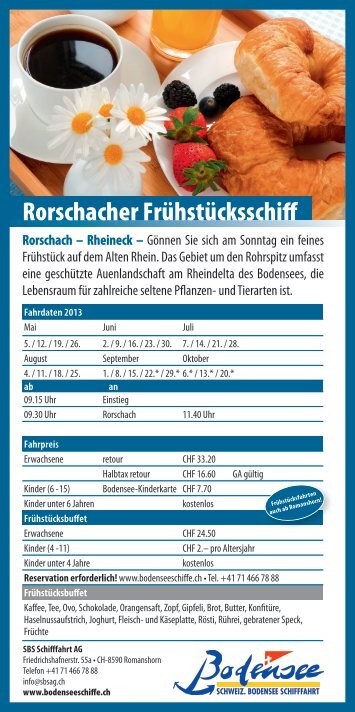 Flyer Rorschacher FrÃ¼hstÃ¼cksschiff