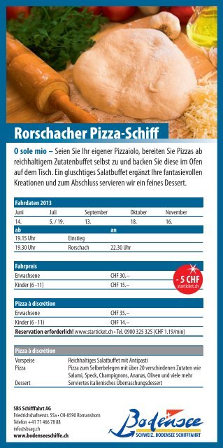 Flyer Rorschacher Pizza-Schiff