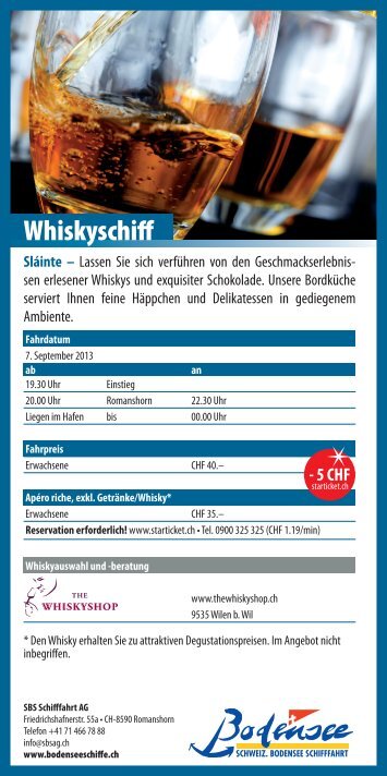 Flyer Whiskyschiff