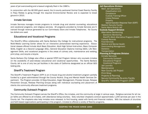 Annual Report 2009 - Santa Barbara County Sheriff's Department