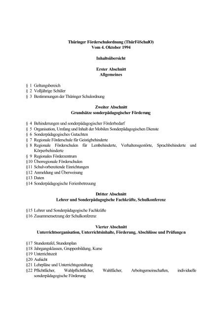 ThÃ¼ringer FÃ¶rderschulordnung (ThÃ¼rFÃ¶SchulO) - SBSZ - Jena ...