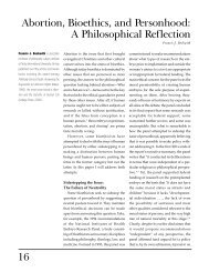 16 Abortion, Bioethics, and Personhood: A Philosophical Reflection