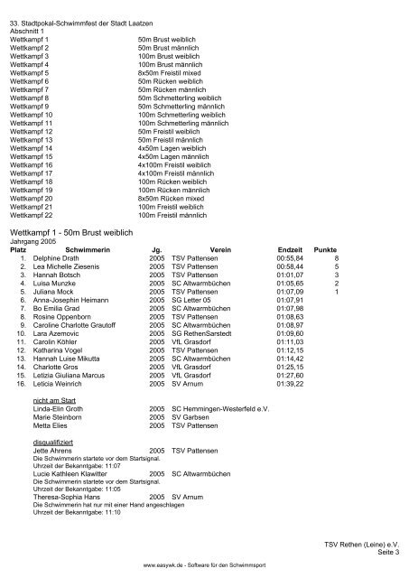 Kompaktes Protokoll - SG Letter 05