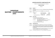 EUROPEAN MASTERS CHAMPIONSHIPS 2003