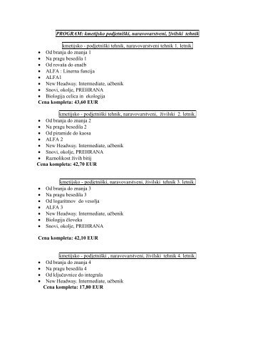 Komplet uÄbenikov za leto 2013-14
