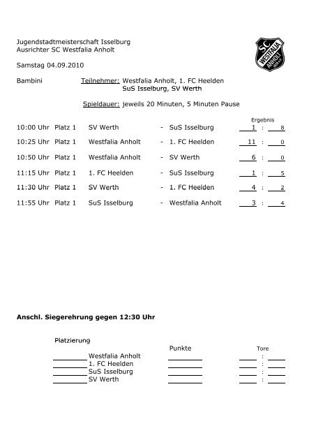 geht's zum Spielplan - beim SC Westfalia Anholt 1920 e. V.