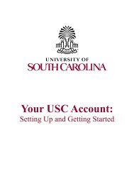 First-time User Login Getting Started - University of South Carolina