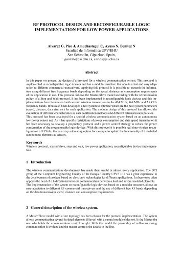 rf protocol design and reconfigurable logic implementation for low