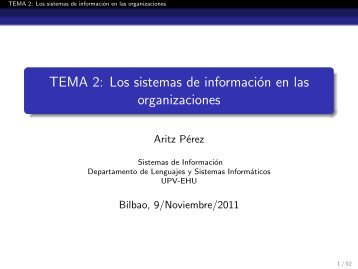 TEMA 2: Los sistemas de informaciÃ³n en las organizaciones